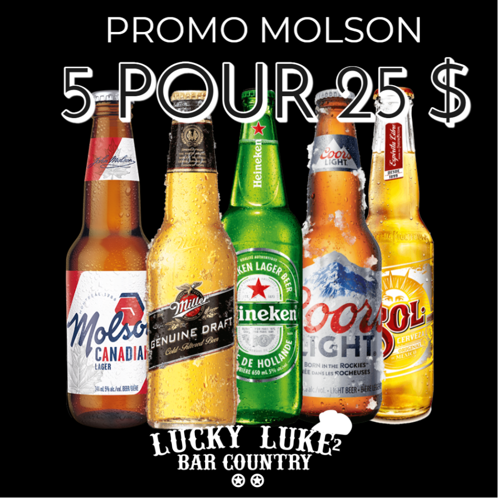 PROMO MOLSON - 5 POUR 25$